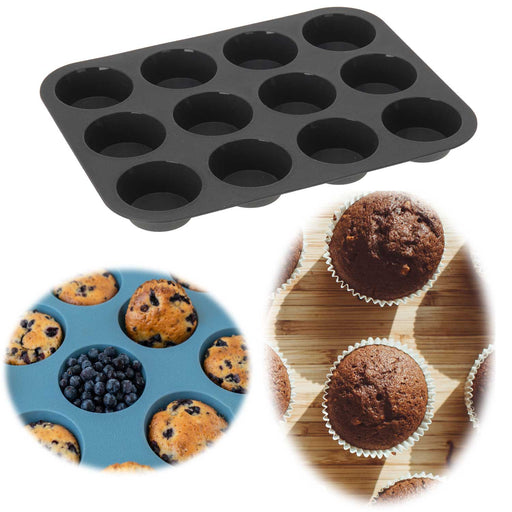 Silikon Muffinform 12 Stück BPA-Frei Cupcake Brownie Muffinblech Backform