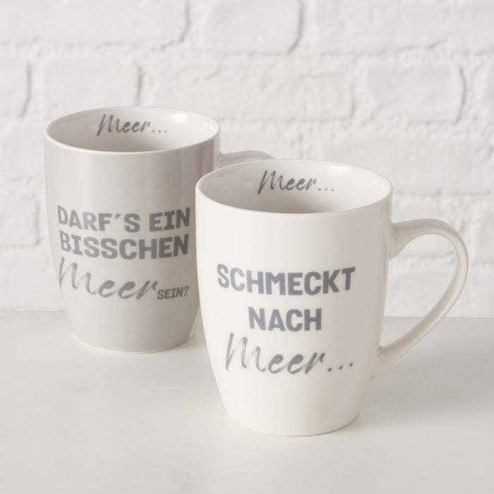 2´er Set Jumbo Kaffeebecher 350ml Keitum Meer Martitim XL Henkelbecher Kaffeetasse