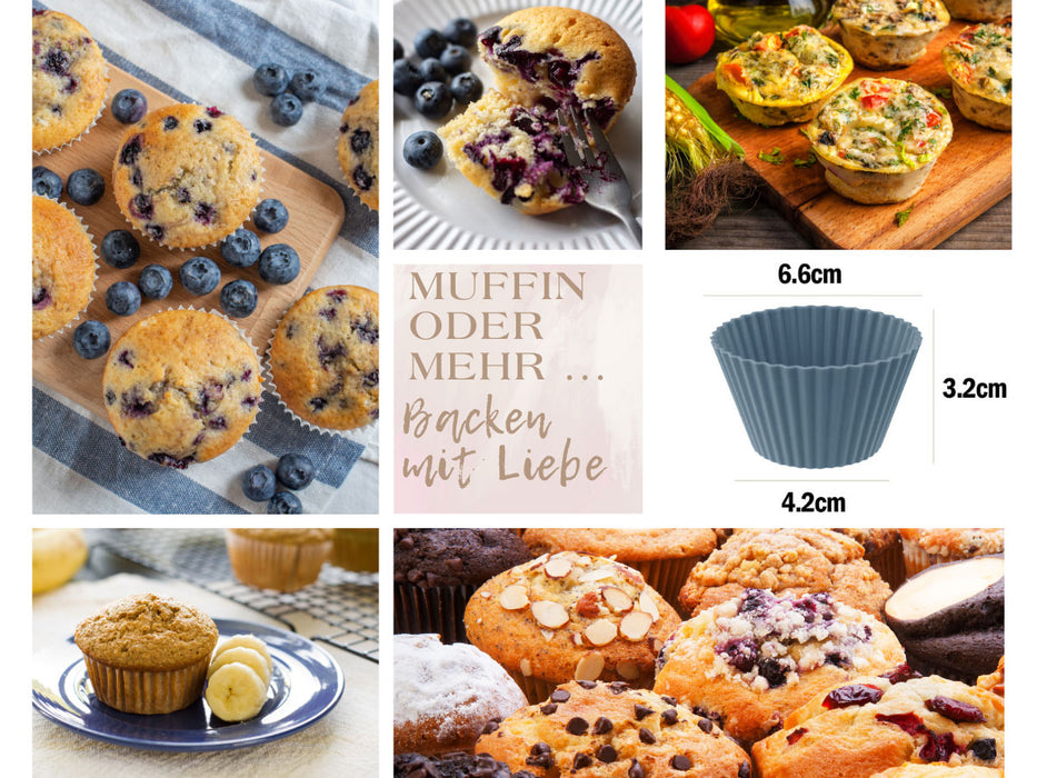 Silikon Muffinförmchen 8 Stück BPA Frei Muffins Cupcake Brownie Backform