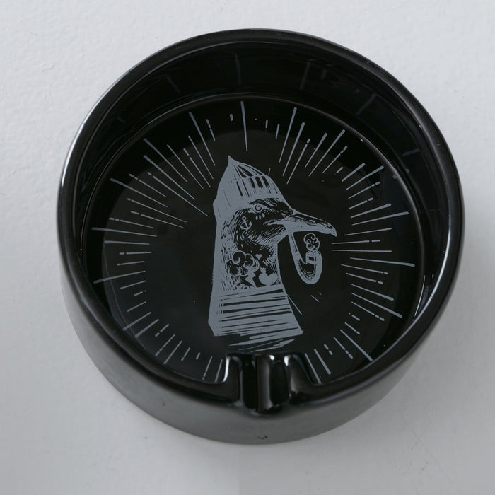 Aschenbecher Sylt Schwarz Möve 10cm Maritim Keramik Ashtray