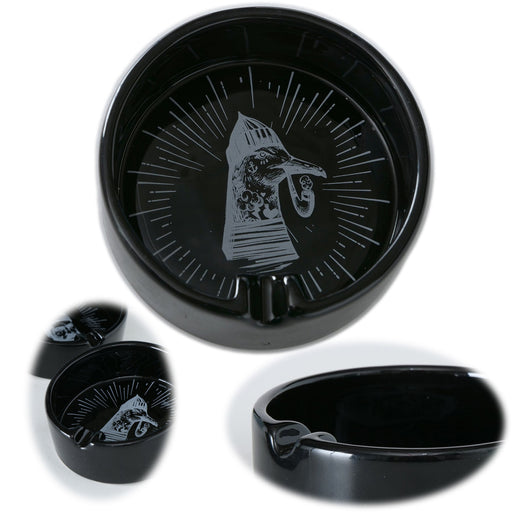 Aschenbecher Sylt Schwarz Möve 10cm Maritim Keramik Ashtray