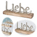 Edler Deko Aufsteller Liebe 23x12cm Mango-Holz Alu Schriftzug Tisch-Deko