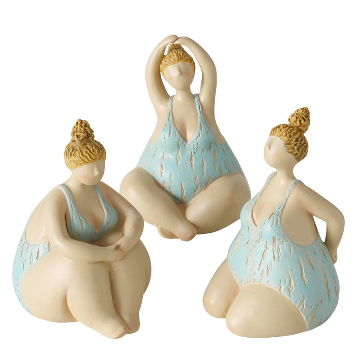 3 Yoga Frauen Deko-Figur Set Molly 13cm Skulptur Gymnastik Feng Shui Deko-Objekt