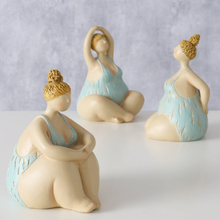 3 Yoga Frauen Deko-Figur Set Molly 13cm Skulptur Gymnastik Feng Shui Deko-Objekt