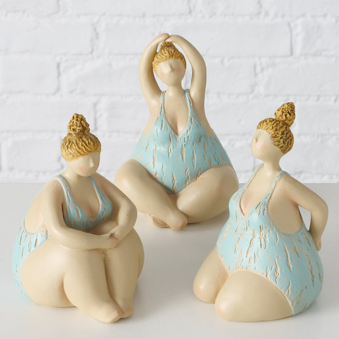 3 Yoga Frauen Deko-Figur Set Molly 13cm Skulptur Gymnastik Feng Shui Deko-Objekt