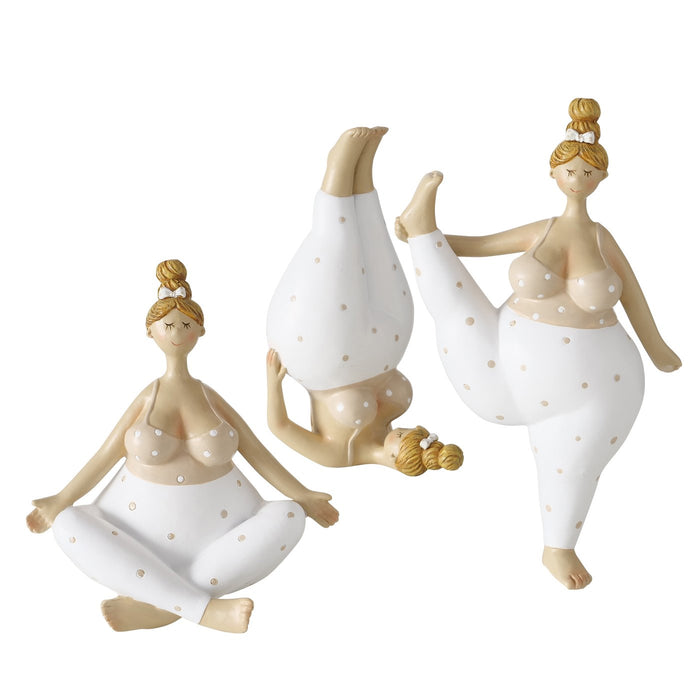 3 Yoga Frauen Deko-Figur Set Molly 21cm Skulptur Gymnastik Feng Shui Deko-Objekt