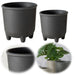 Pflanztopf Blumenkübel List 13-16cm 2´er Set Grau Rund Übertopf Blumentopf