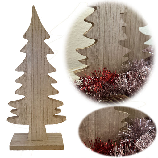 XL Deko Holz Weihnachtsbaum 40cm Braun Tannenbaum Dekoration Holzbaum Baum X-mas