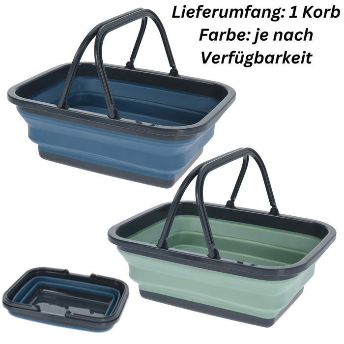 Flexibler Einkaufskorb 10L 38x28cm faltbar mit Griff Faltkorb Wassereimer Camping