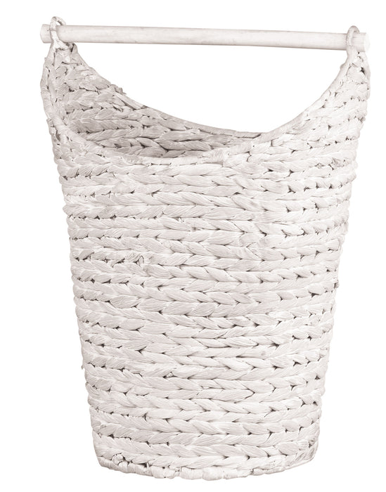 Toilettenpapier-Ständer Deko-Korb Shabby Weiß 40cm Rattan Look Klorollen-Halter