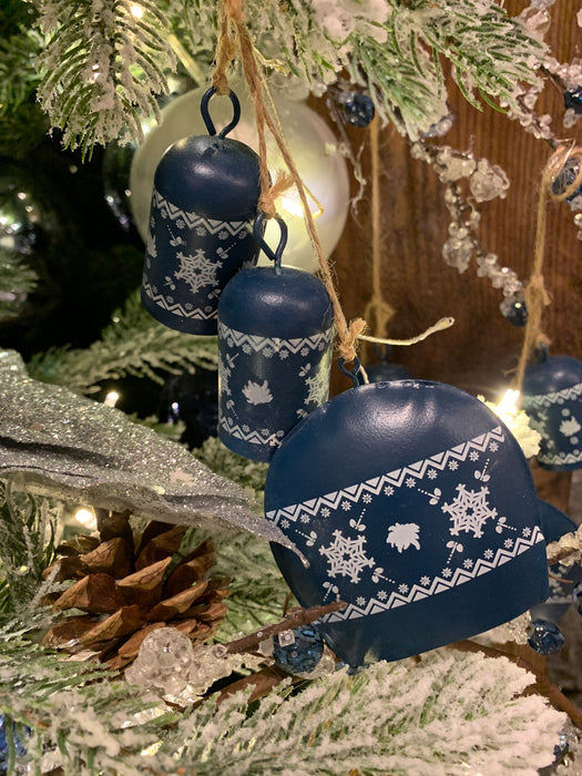 Design 2x Deko-Objekt Kuh-Glocken 6 Glöckchen Winter Christbaum-Hänger