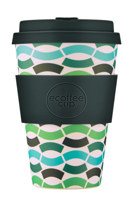 Ecoffee Cup 400ml Green Polka Grün Blau PLA Coffee to Go Becher Wiederverwendbar