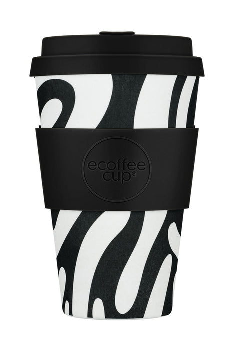 Ecoffee Cup 400ml Basket Case Schwarz PLA Coffee to Go Becher Wiederverwendbar