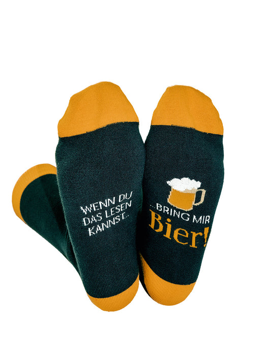 Coole lustige Socke Gr. 41-45 Spruch "bring mir Bier" Herren Witzig Geschenk