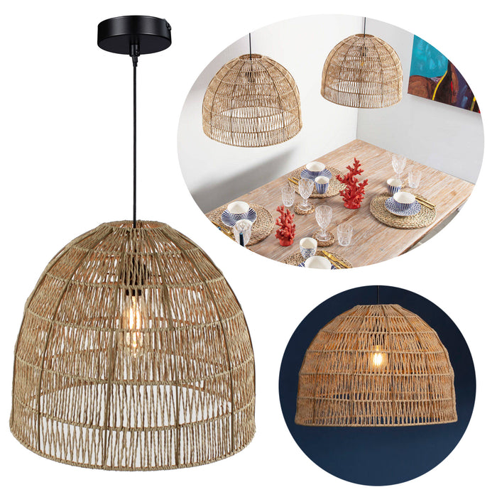 Boho Hängelampe Mumbai Jaipur Ø50cm E27 Pendelleuchte Korb-Lampe Deckenleuchte