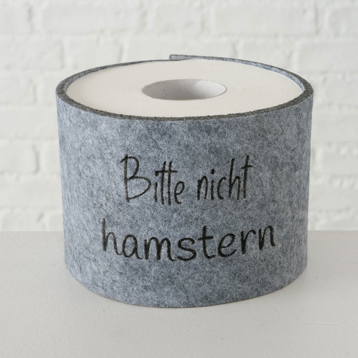 Toilettenpapier Banderole nicht hamstern Filz Klohut Husse Klopapier Klorolle