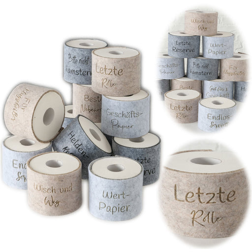 Toilettenpapier Banderole letzte Rolle Filz Klohut Husse Klopapier Klorolle