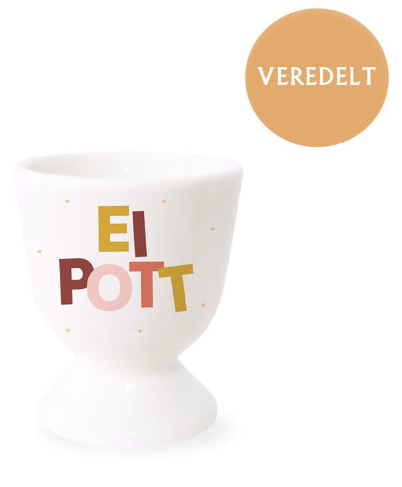 Echt-Gold Eierbecher Spruch "Ei Pott" Gute Laune Eierhalter