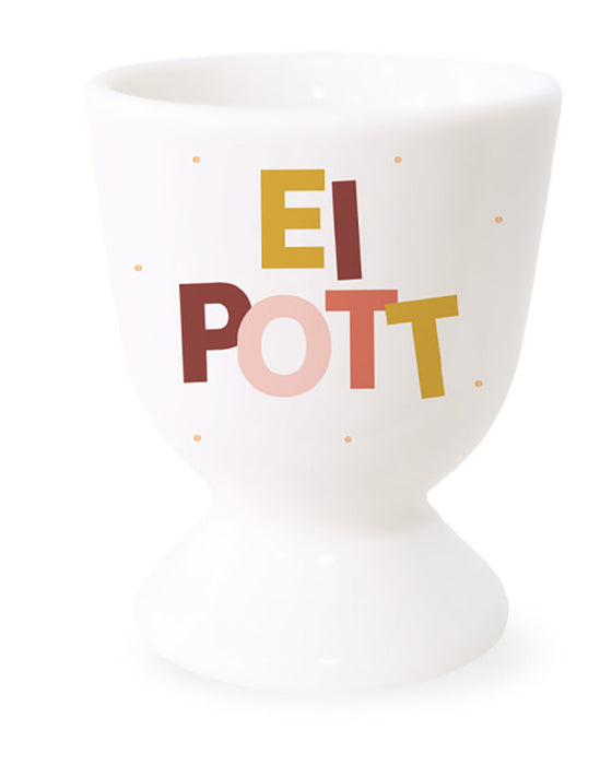 Echt-Gold Eierbecher Spruch "Ei Pott" Gute Laune Eierhalter