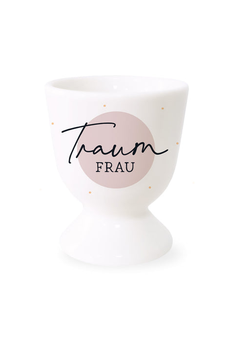 Echt-Gold Eierbecher Spruch "Traumfrau" Gute Laune Eierhalter