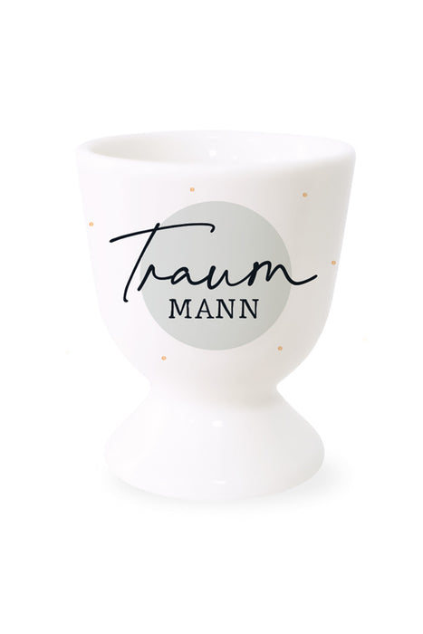 Echt-Gold Eierbecher Spruch "Traummann" Gute Laune Eierhalter