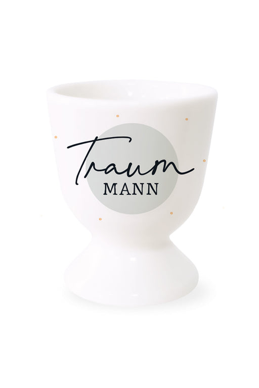 Echt-Gold Eierbecher Spruch "Traummann" Gute Laune Eierhalter