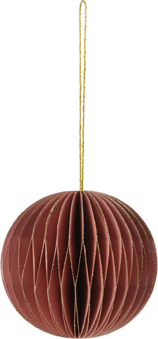 2x Wabenball Alt-Rosa Bordeaux 6cm FSC Papier-Kugel Deko-Hänger Weihnachten