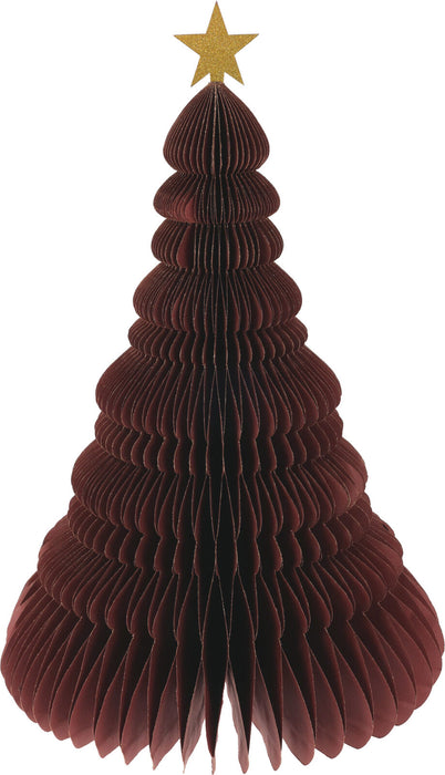 XXL Papier Tannenbaum Bordeaux Rot 40cm FSC faltbarer Papierbaum Weihnachts-Deko