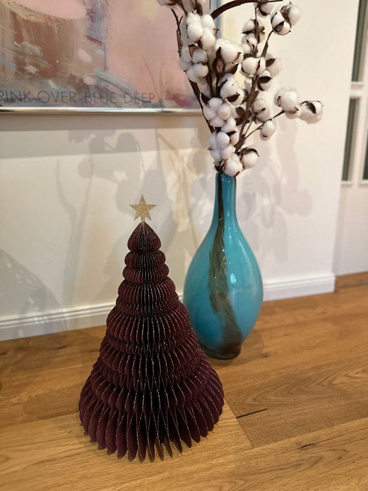 XXL Papier Tannenbaum Bordeaux Rot 40cm FSC faltbarer Papierbaum Weihnachts-Deko