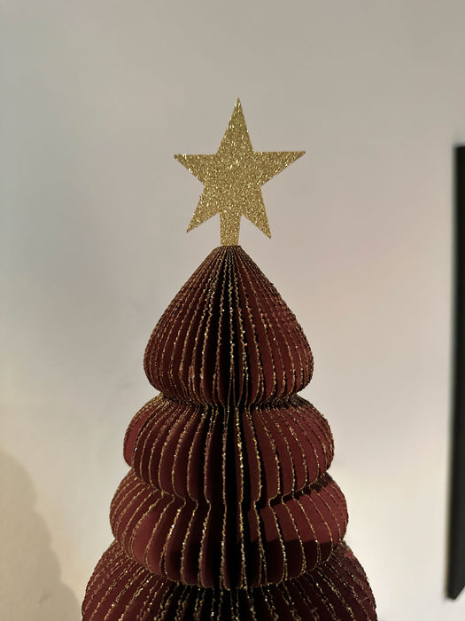 XXL Papier Tannenbaum Bordeaux Rot 40cm FSC faltbarer Papierbaum Weihnachts-Deko