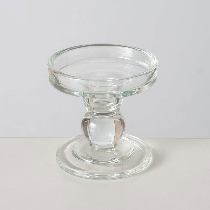 3er Set Glas Kerzenständer Klar 28cm Kerzenhalter für Stabkerzen Stumpenkerzen