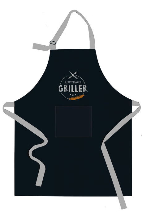 Grillschürze BBQ "Auftrags-Griller" Kochschürze mit Tasche 85x65cm Baumwolle