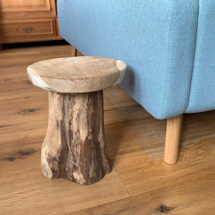 Beistelltisch Teak Holz 30cm Braun Couchtisch Nachttisch Hocker Massiv