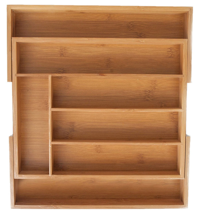 Holz Schubladeneinsatz Besteckkasten 28-45cm ausziehbar Besteckbox Organizer