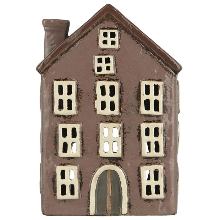 Teelichthaus Lichterhaus Nyhavn 17cm Braun Keramik Fachwerkhaus Teelichthalter