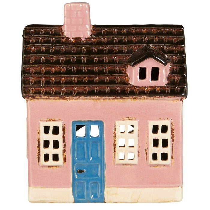 Teelichthaus Lichterhaus Nyhavn 14cm Rosa Blau Keramik Fachwerkhaus Teelichthalter