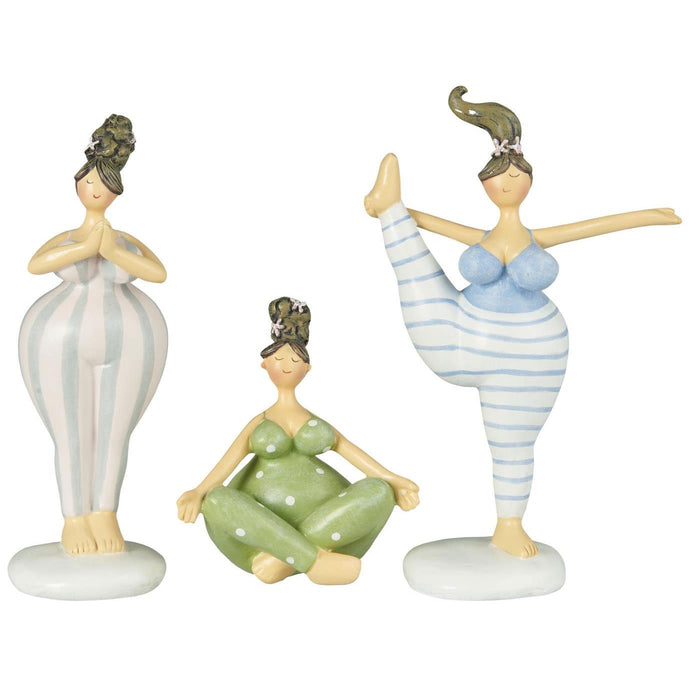 Ib Laursen 3x Yoga Deko-Figur Set Maritim Skulptur Gymnastik Feng Shui Deko-Objekt