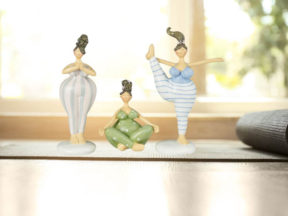 Ib Laursen 3x Yoga Deko-Figur Set Maritim Skulptur Gymnastik Feng Shui Deko-Objekt