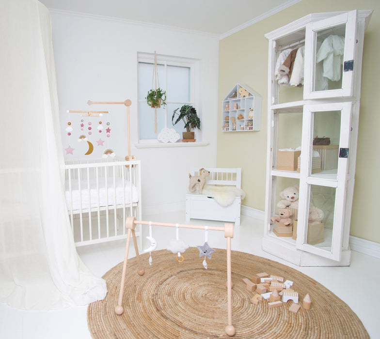 JaBaDaBaDo 3D Holz Mobile Sterne Wolken Regenbogen T269 Baby Kinderzimmer