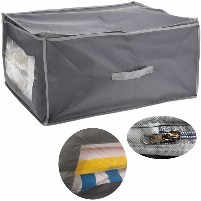 XL Vlies Unterbettkommode Grau 60x45x30cm Jumbo Unterbettbox Aufbewahrungsbox