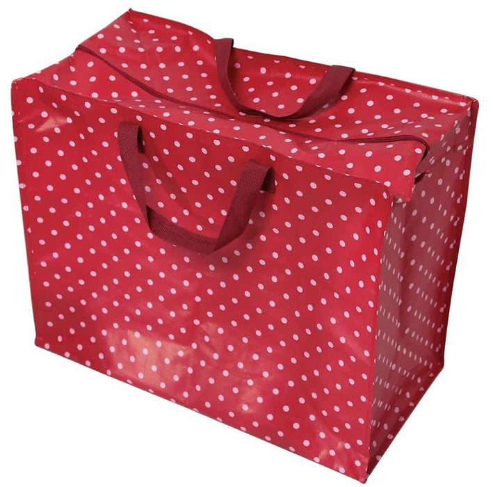 XXL Jumbo Bag Dot´s Rot Weiß 55cm Recycled Allzwecktasche Einkaufstasche