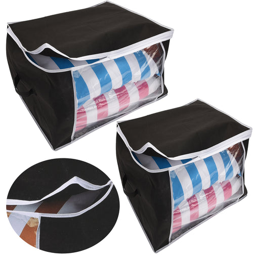 2x XL Unterbettkommode Schwarz 60x35x40cm Jumbo Unterbettbox Aufbewahrungsbox