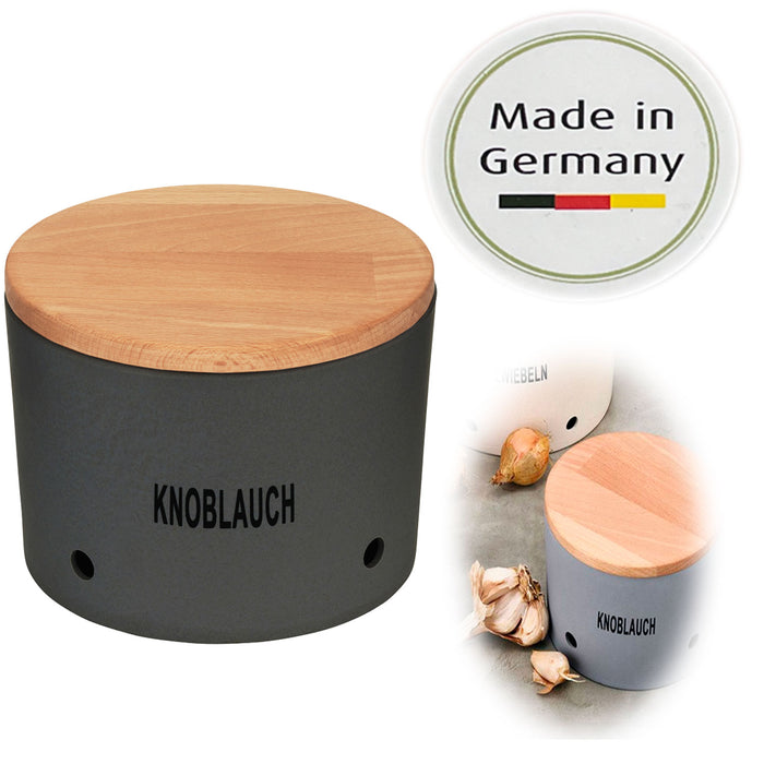 Natur-Design Knoblauchtopf 16x12cm Made in Germany Grau Schiefer