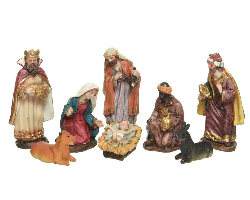 Krippenfiguren Set 8 Figuren 11cm Traditionell Handbemalt Krippe Krippenset Xmas