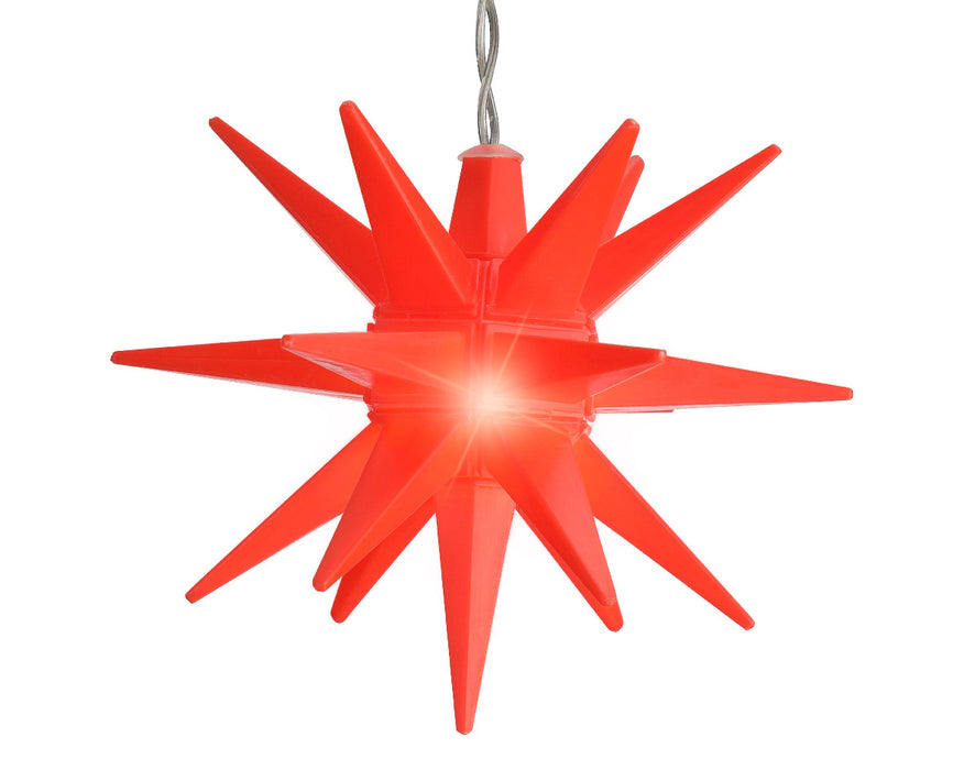 3D LED Außen Leuchtstern Ø 12cm Rot Timer Beleuchtet Weihnachtsstern