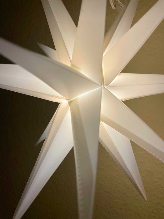 3D Außen Leuchtstern Ø 30cm Weiß 2 LED Timer Beleuchtet Weihnachtsstern