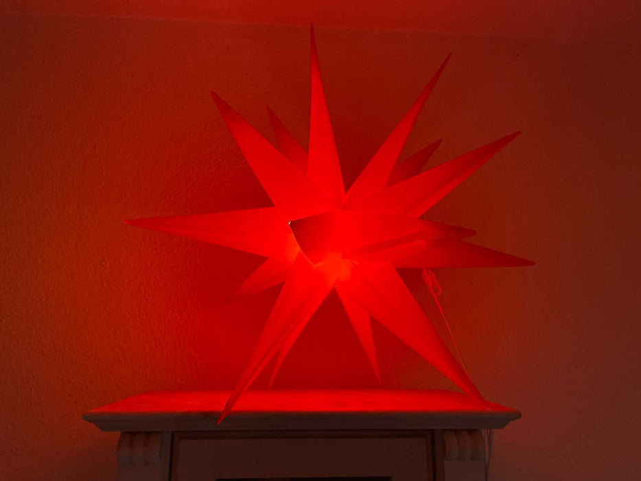 3D Außen Leuchtstern Ø 60cm Rot 6 LED Beleuchtet Weihnachtsstern Faltstern