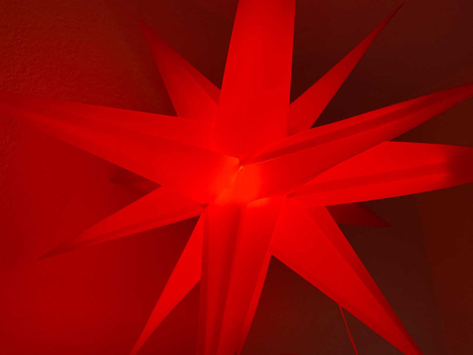 3D Außen Leuchtstern Ø 30cm Rot 2 LED Timer Beleuchtet Weihnachtsstern