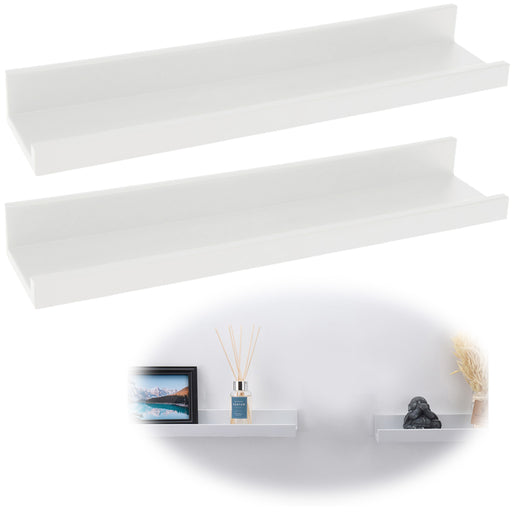 Wandregal Set 2-fach Weiß 2 Regale 45cm Küchen-Regal Bücher Wand-Board