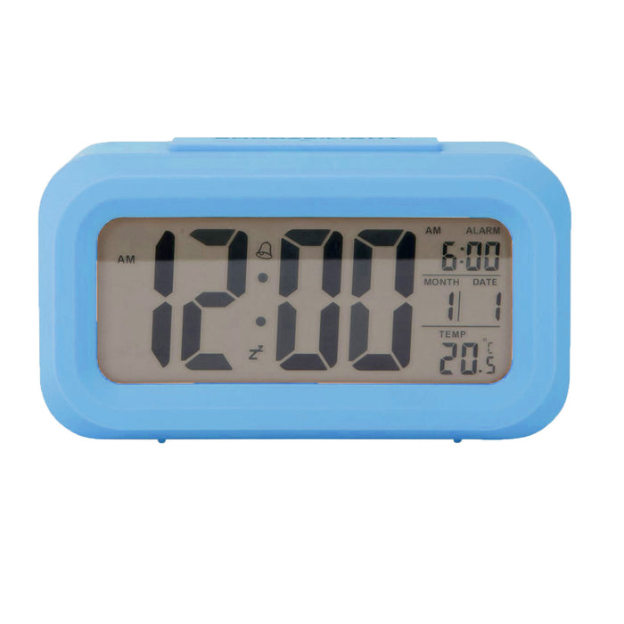 Design Digitaler Wecker Pastell Blau 14x8cm Temperatur Snooze mit LED-Anzeige